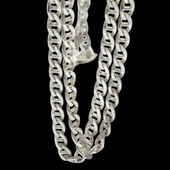 Italian Sterling Silver Mariner's Anchor Link 30" Chain Unisex - Picture 2 of 7
